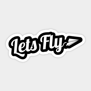 Cool Lets Fly Paper Plane T-Shirt Sticker